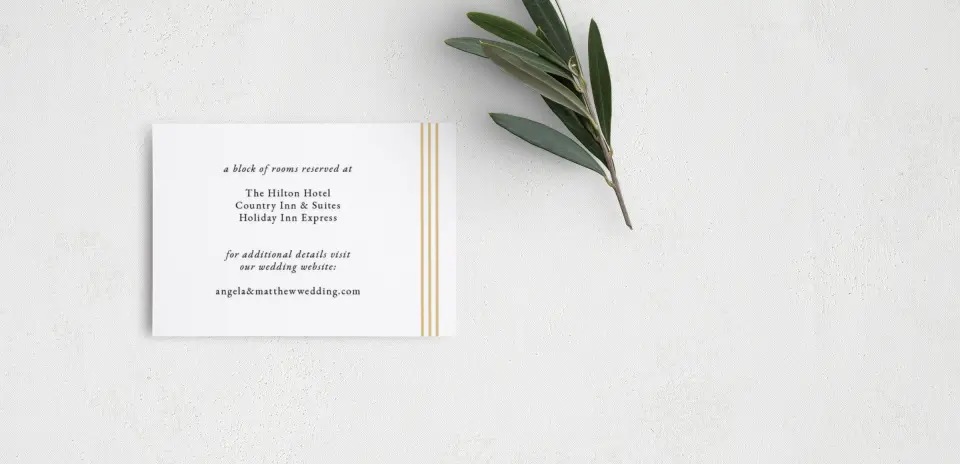 Guest Information Card Back View