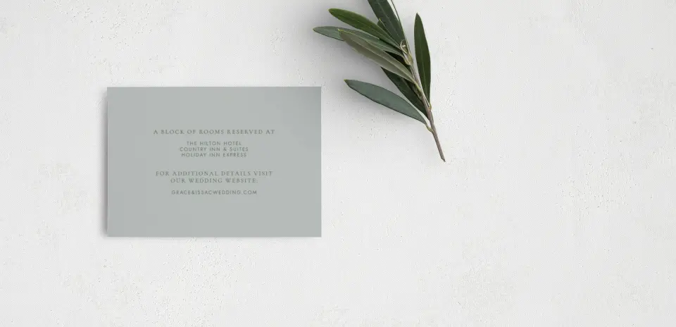 Guest Information Card Back View