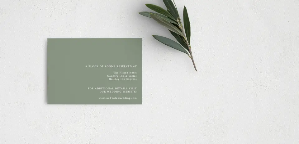 Guest Information Card Back View