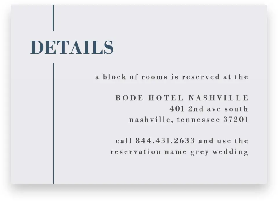 This is a 5" x 3½" Wedding Invitation Enclosure Card called For Eternity printed in full color on Premium Smooth paper
