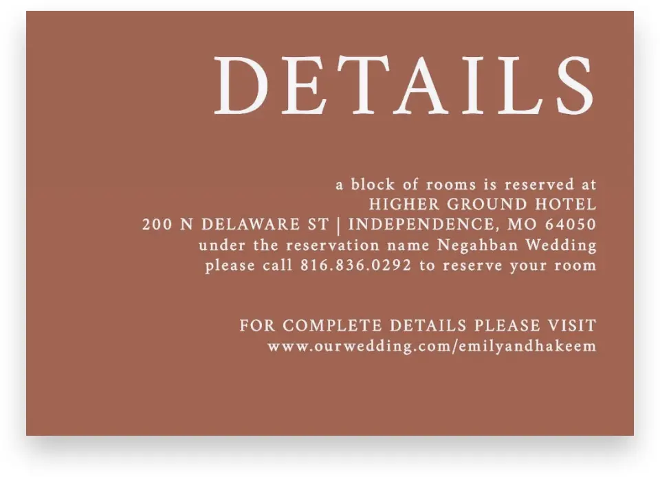 This is a 5" x 3½" Wedding Invitation Enclosure Card called Timeless Truth printed in full color on Premium Smooth paper