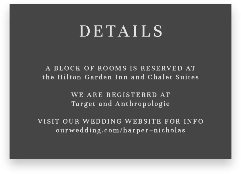 This is a 5" x 3½" Wedding Invitation Enclosure Card called Monogram Bloom printed in full color on Premium Smooth paper