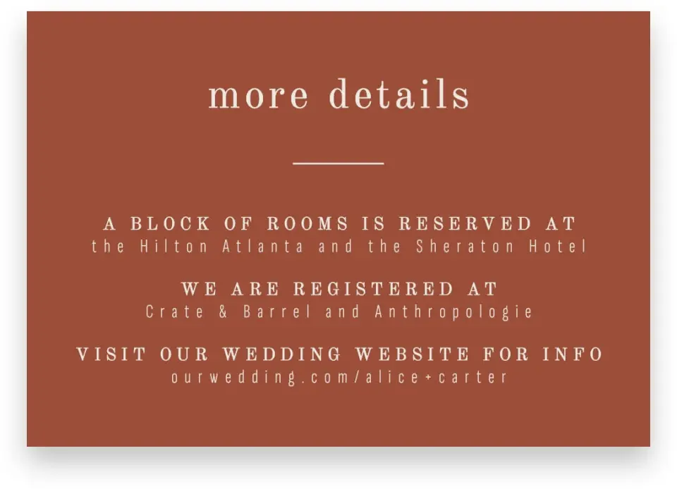 This is a 5" x 3½" Wedding Invitation Enclosure Card called Turning Leaves printed in full color on Premium Smooth paper