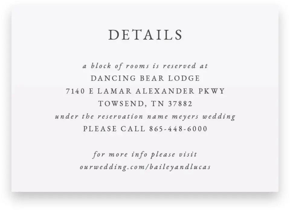 This is a 5" x 3½" Wedding Invitation Enclosure Card called Soft Botanics printed in full color on Premium Smooth paper