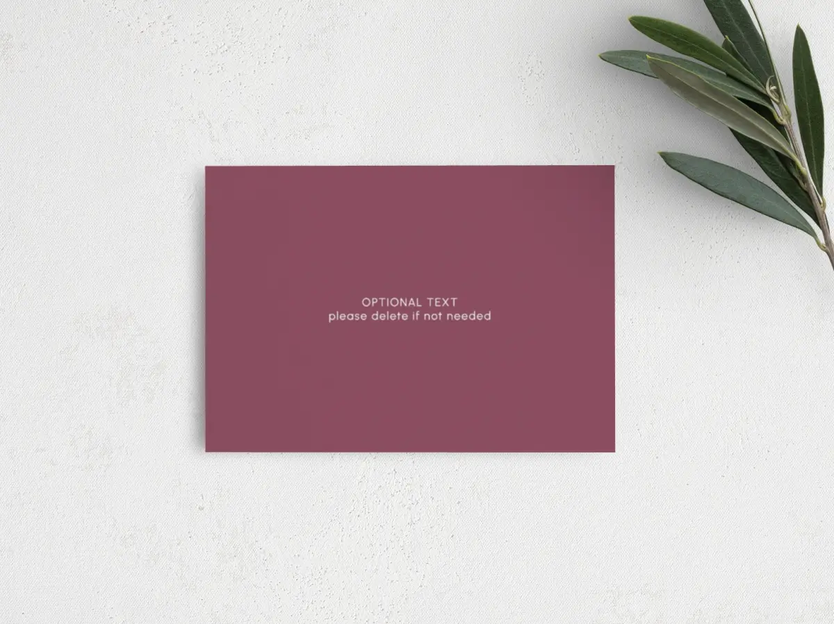 Guest Information Card Back View