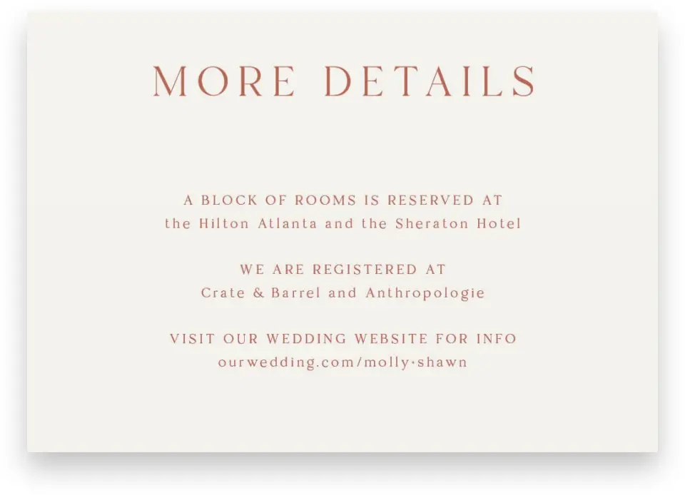This is a 5" x 3½" Wedding Invitation Enclosure Card called Autumn Blooms printed in full color on Premium Smooth paper