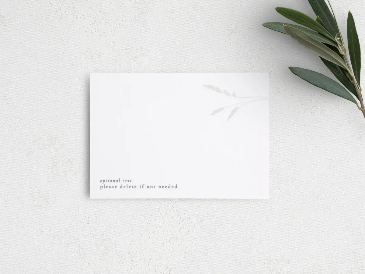 Guest Information Card Back View