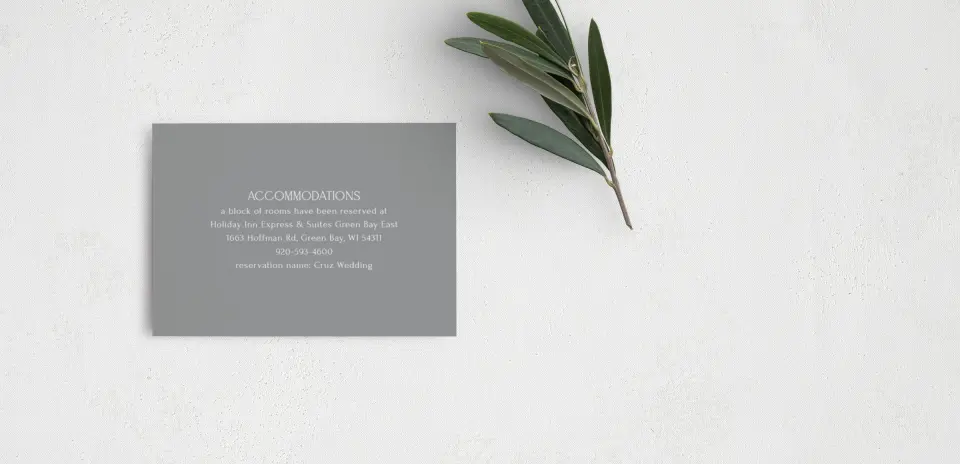 Guest Information Card Back View