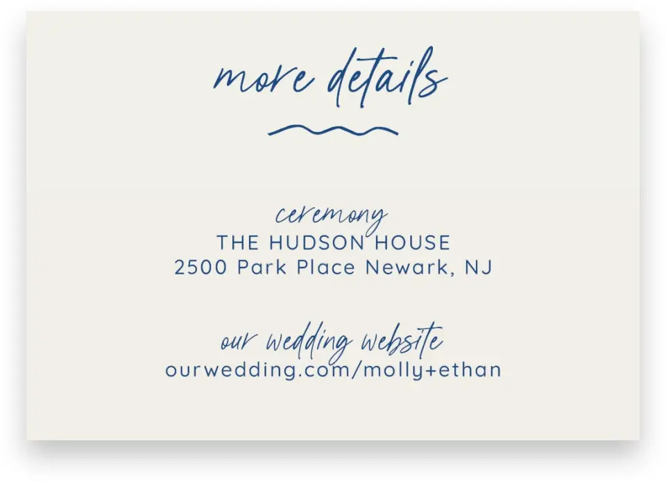 This is a 5" x 3½" Wedding Invitation Enclosure Card called Drawn To You printed in full color on Premium Smooth paper