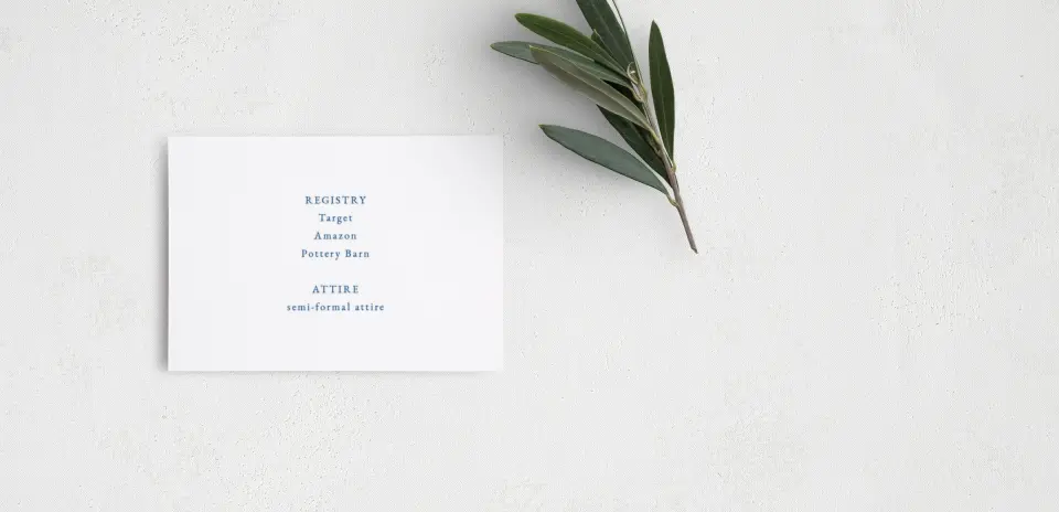 Guest Information Card Back View