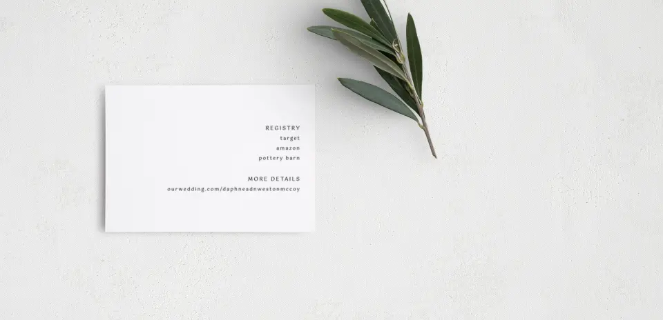 Guest Information Card Back View