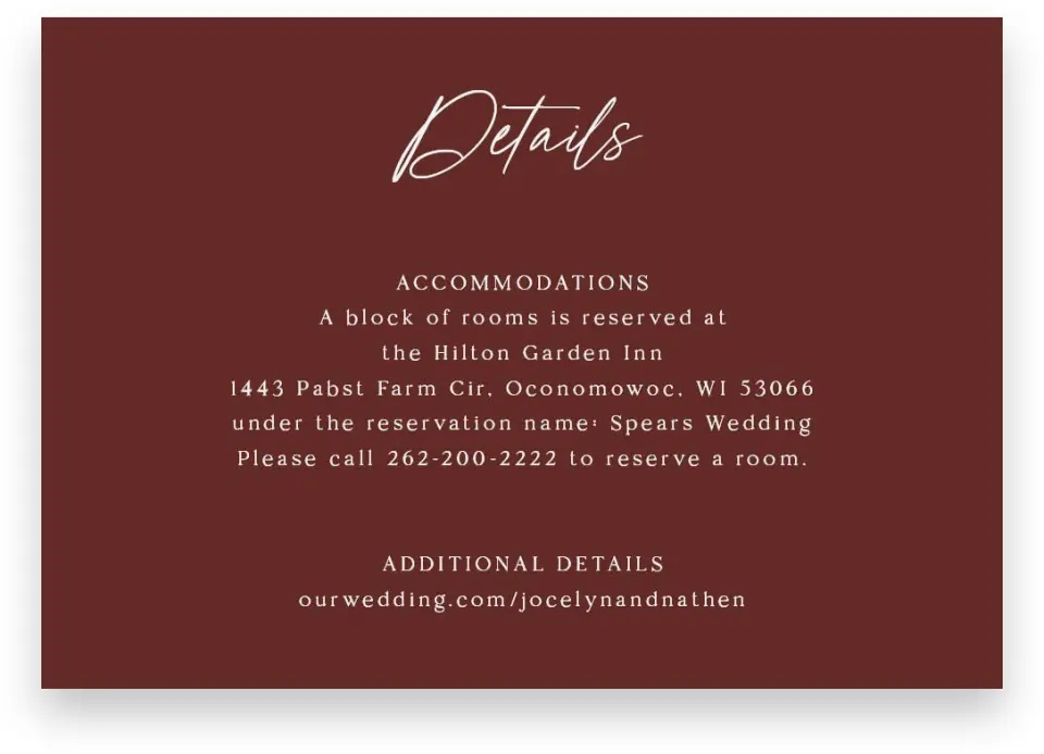 This is a 5" x 3½" Wedding Invitation Enclosure Card called Autumn Wildflowers printed in full color on Premium Smooth paper