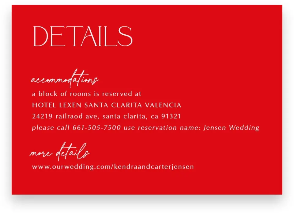 This is a 5" x 3½" Wedding Invitation Enclosure Card called Initial Unity printed in full color on Premium Smooth paper