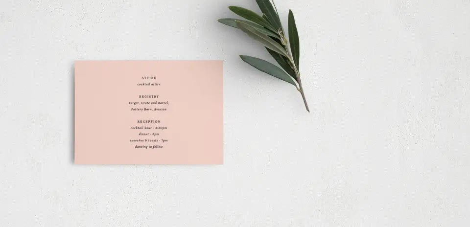 Guest Information Card Back View