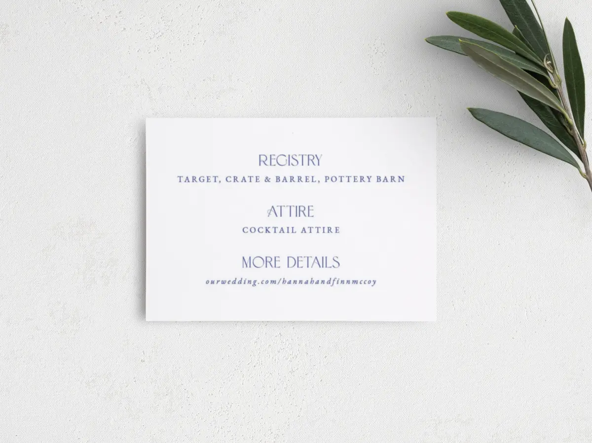 Guest Information Card Back View