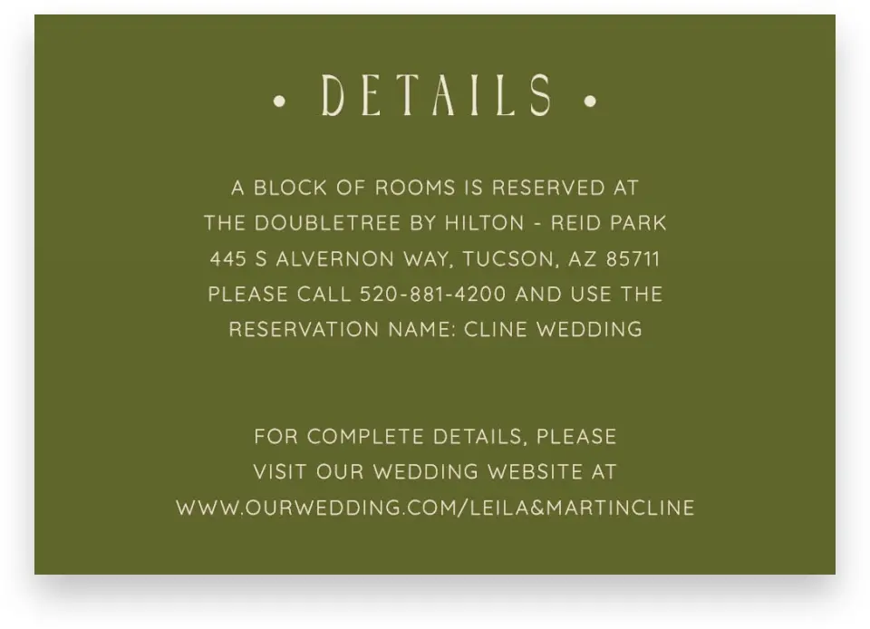 This is a 5" x 3½" Wedding Invitation Enclosure Card called Desert Funk printed in full color on Premium Smooth paper