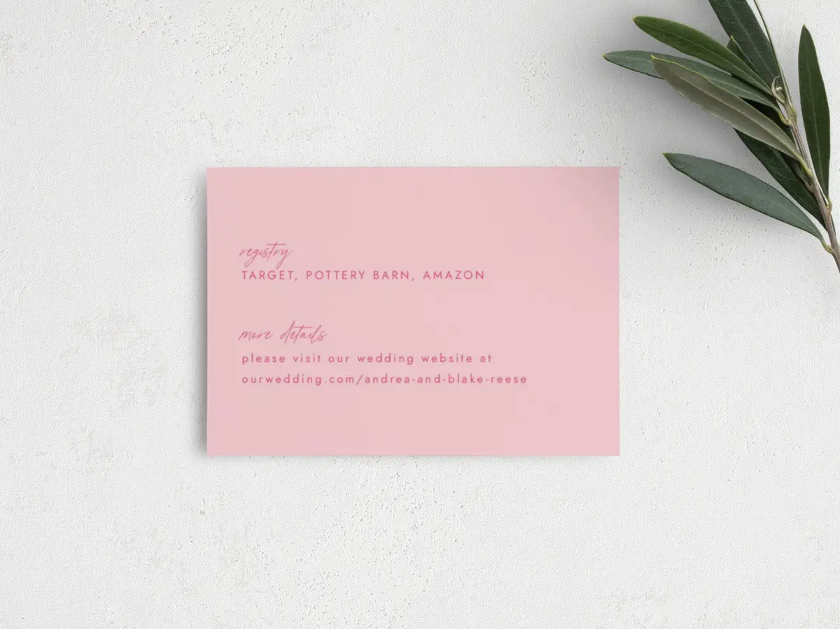 Guest Information Card Back View
