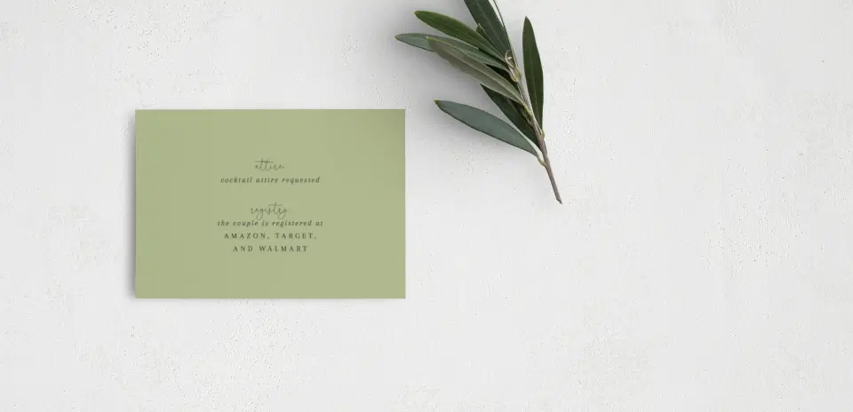 Guest Information Card Back View