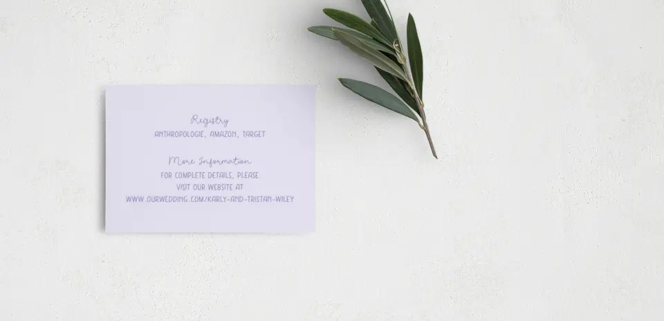 Guest Information Card Back View