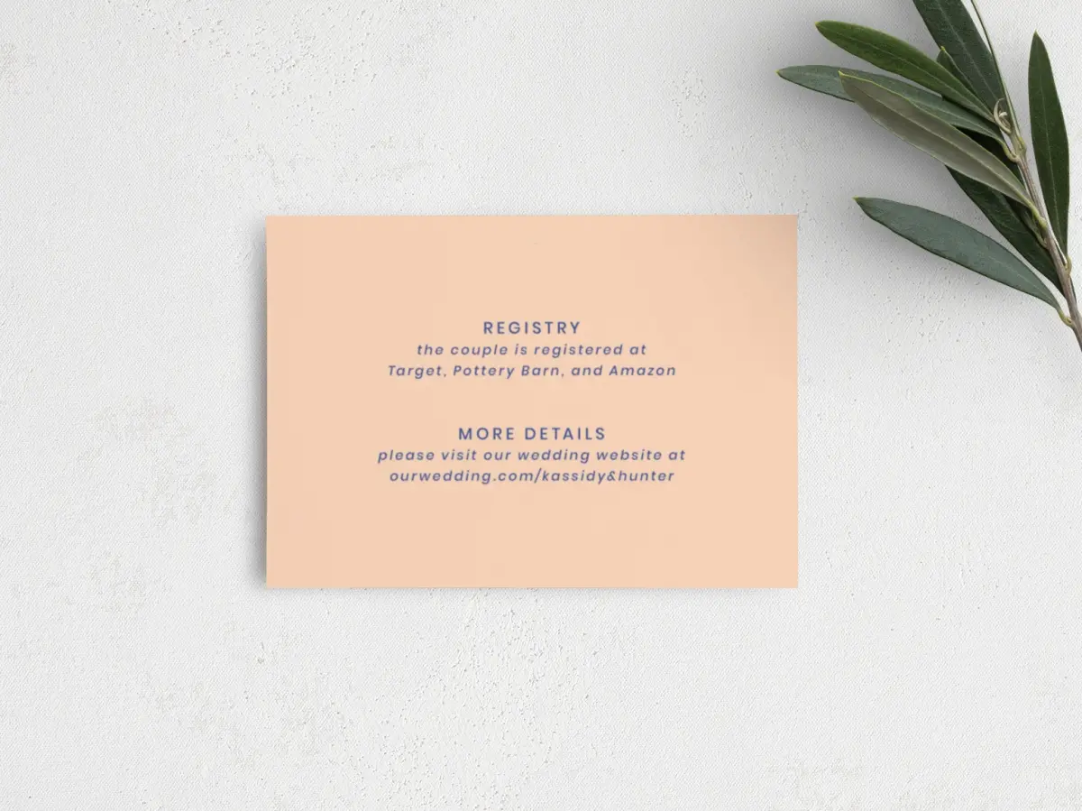 Guest Information Card Back View