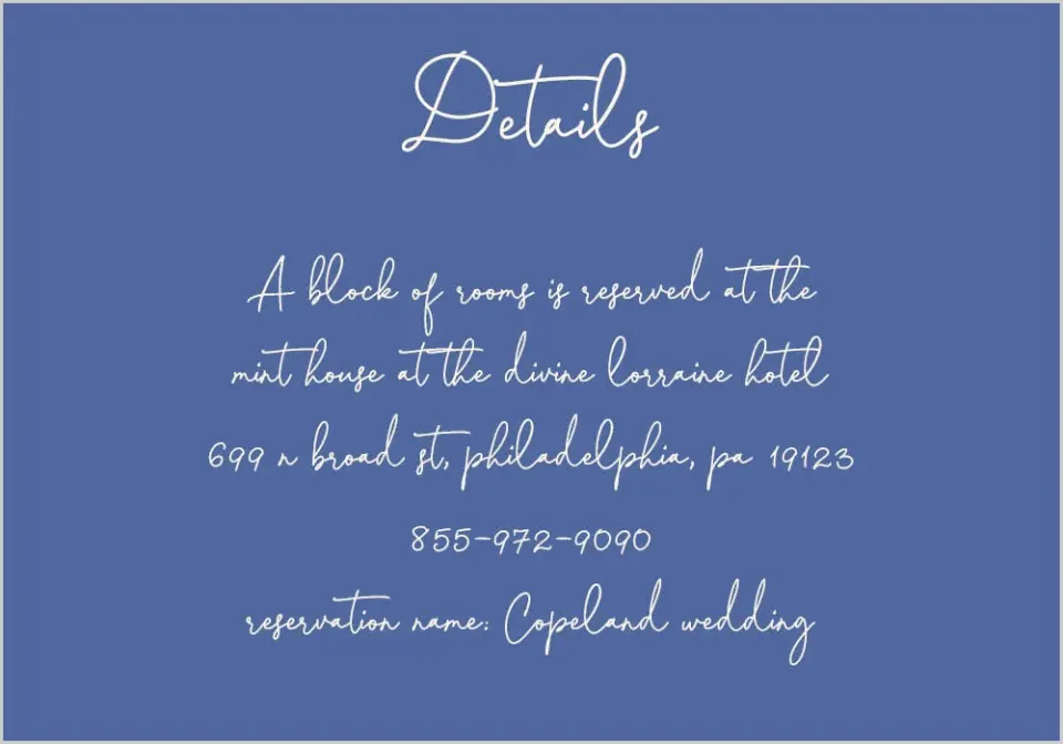 This is a 5" x 3½" Wedding Invitation Enclosure Card called Sketched Bow printed in full color on Premium Smooth paper