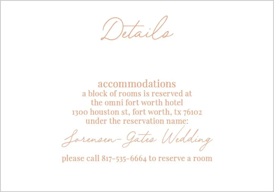 This is a 5" x 3½" Wedding Invitation Enclosure Card called Warm Wildflowers printed in full color on Premium Smooth paper