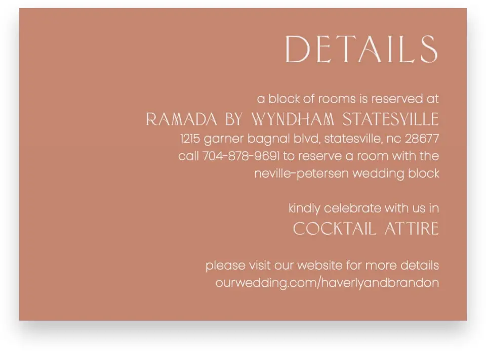 This is a 5" x 3½" Wedding Invitation Enclosure Card called Delicate Garden printed in full color on Premium Smooth paper