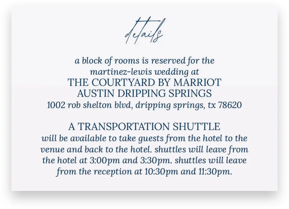 This is a 5" x 3½" Wedding Invitation Enclosure Card called Wildest Dream printed in full color on Premium Smooth paper
