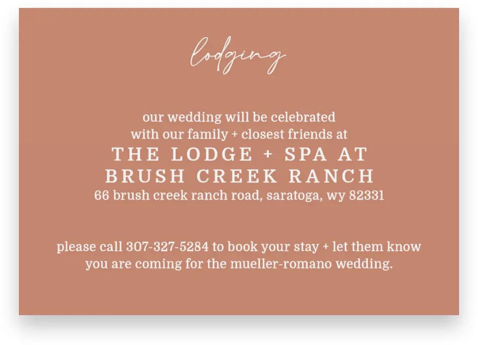 This is a 5" x 3½" Wedding Invitation Enclosure Card called Petal Perfect printed in full color on Premium Smooth paper