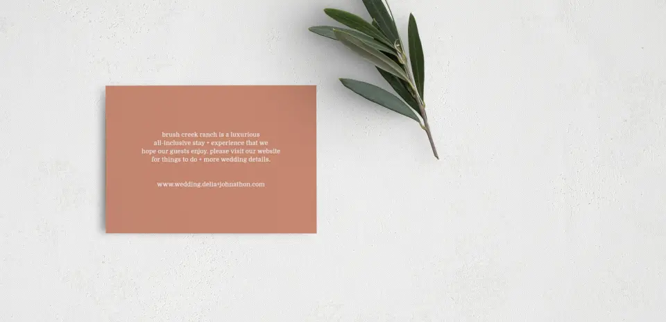 Guest Information Card Back View