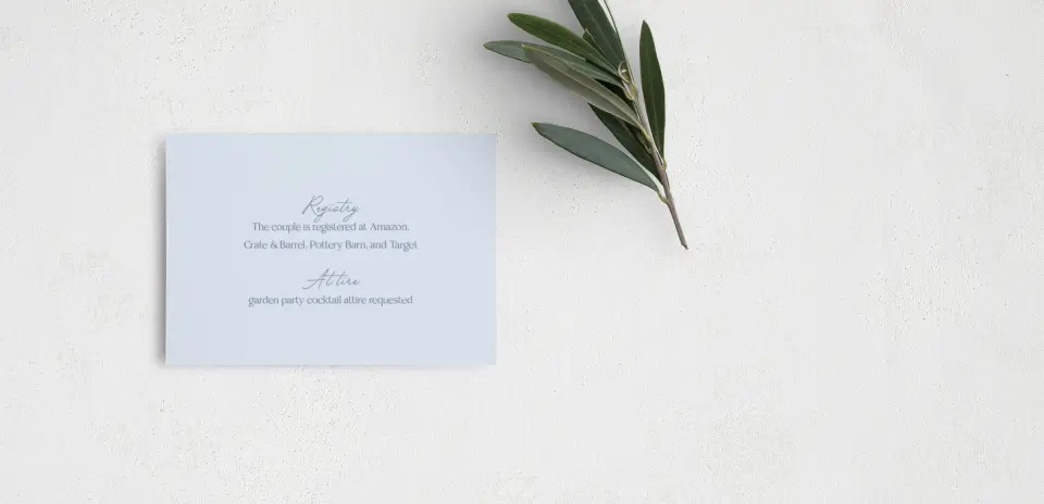 Guest Information Card Back View