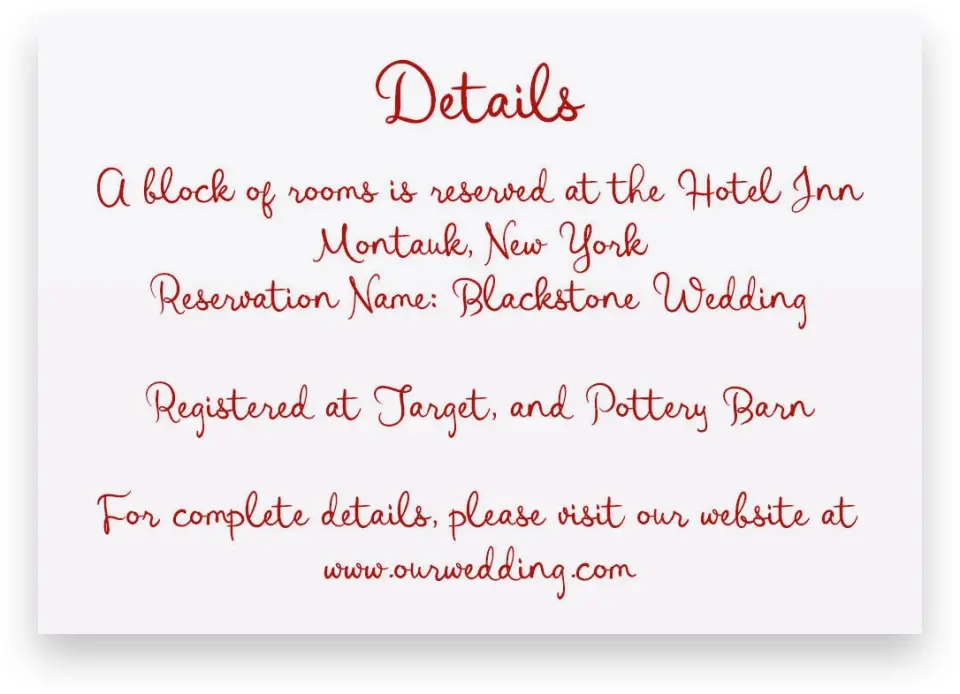This is a 5" x 3½" Wedding Invitation Enclosure Card called Love Birds printed in full color on Premium Smooth paper