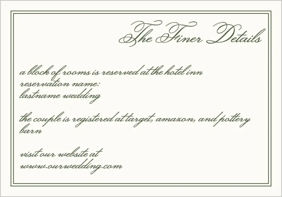 This is a 5" x 3½" Wedding Invitation Enclosure Card called Aloha Amore printed in full color on Premium Smooth paper