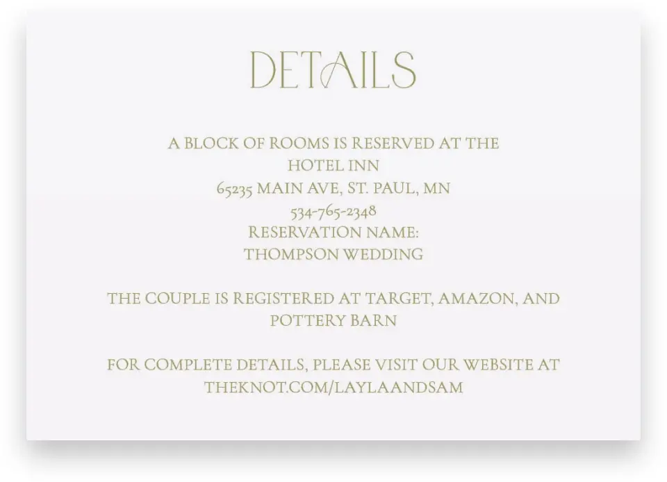 This is a 5" x 3½" Wedding Invitation Enclosure Card called Forever in Bloom printed in full color on Premium Smooth paper