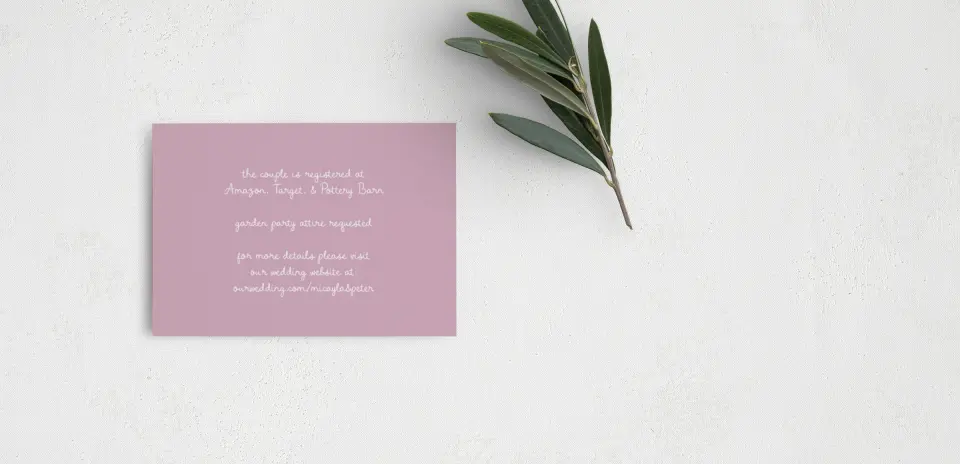 Guest Information Card Back View
