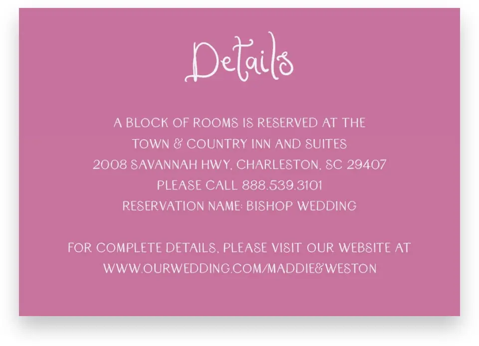 This is a 5" x 3½" Wedding Invitation Enclosure Card called Whimsical Garden printed in full color on Premium Smooth paper