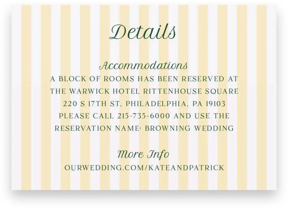 This is a 5" x 3½" Wedding Invitation Enclosure Card called A Perfect Match printed in full color on Premium Smooth paper