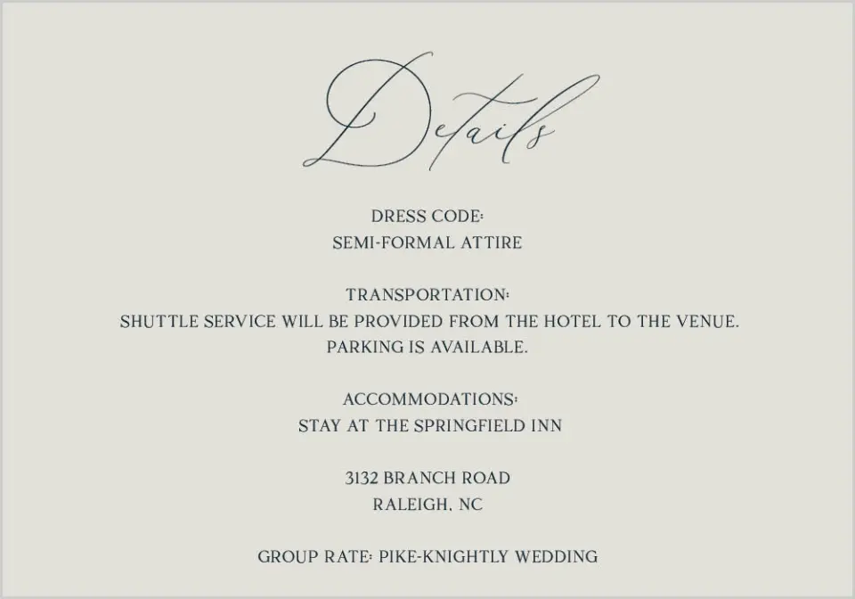 This is a 5" x 3½" Wedding Invitation Enclosure Card called Bridge To Love printed in full color on Premium Smooth paper