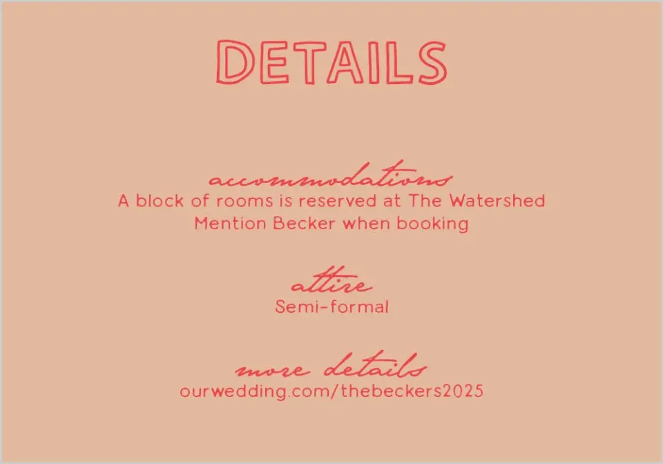 This is a 5" x 3½" Wedding Invitation Enclosure Card called Bold & Bright printed in full color on Premium Smooth paper