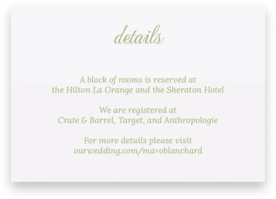 This is a 5" x 3½" Wedding Invitation Enclosure Card called Palm Paradise printed in full color on Premium Smooth paper