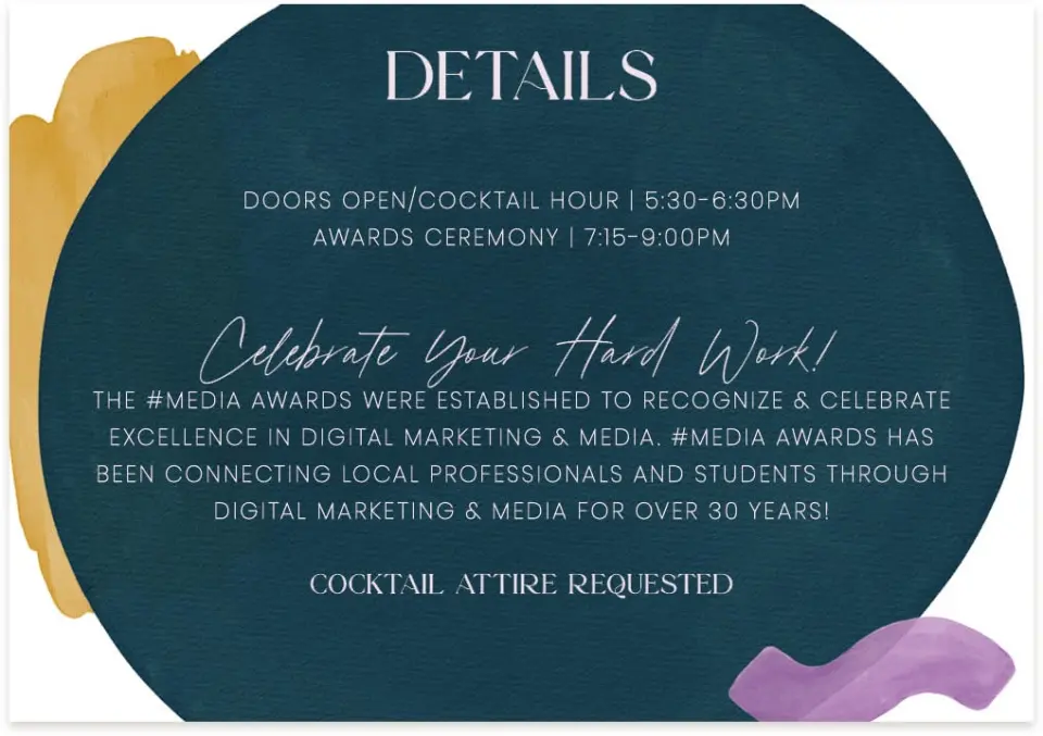 This is a 5" x 3½" Gala Invitation Enclosure Card called Cordially Colorful printed in full color on Premium Smooth paper