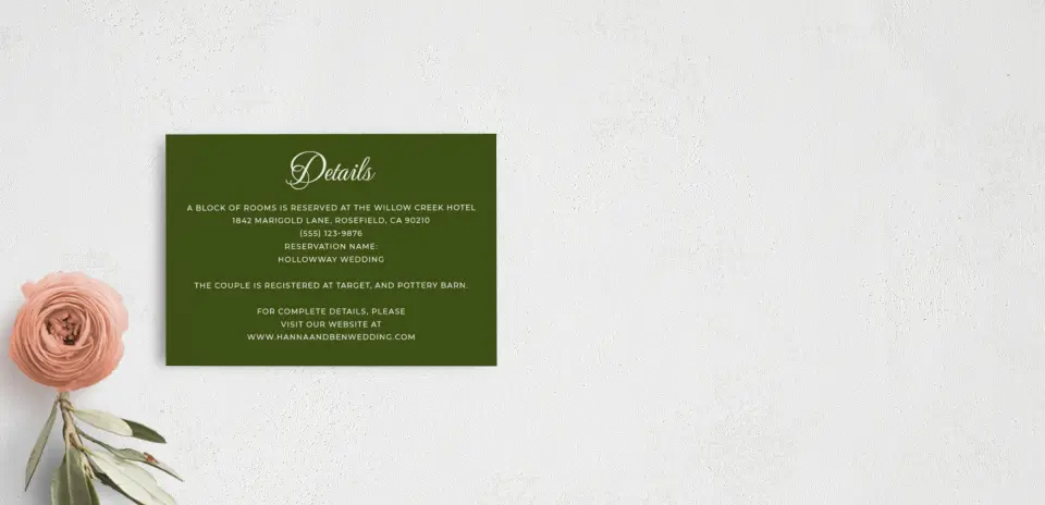 Guest Information Card