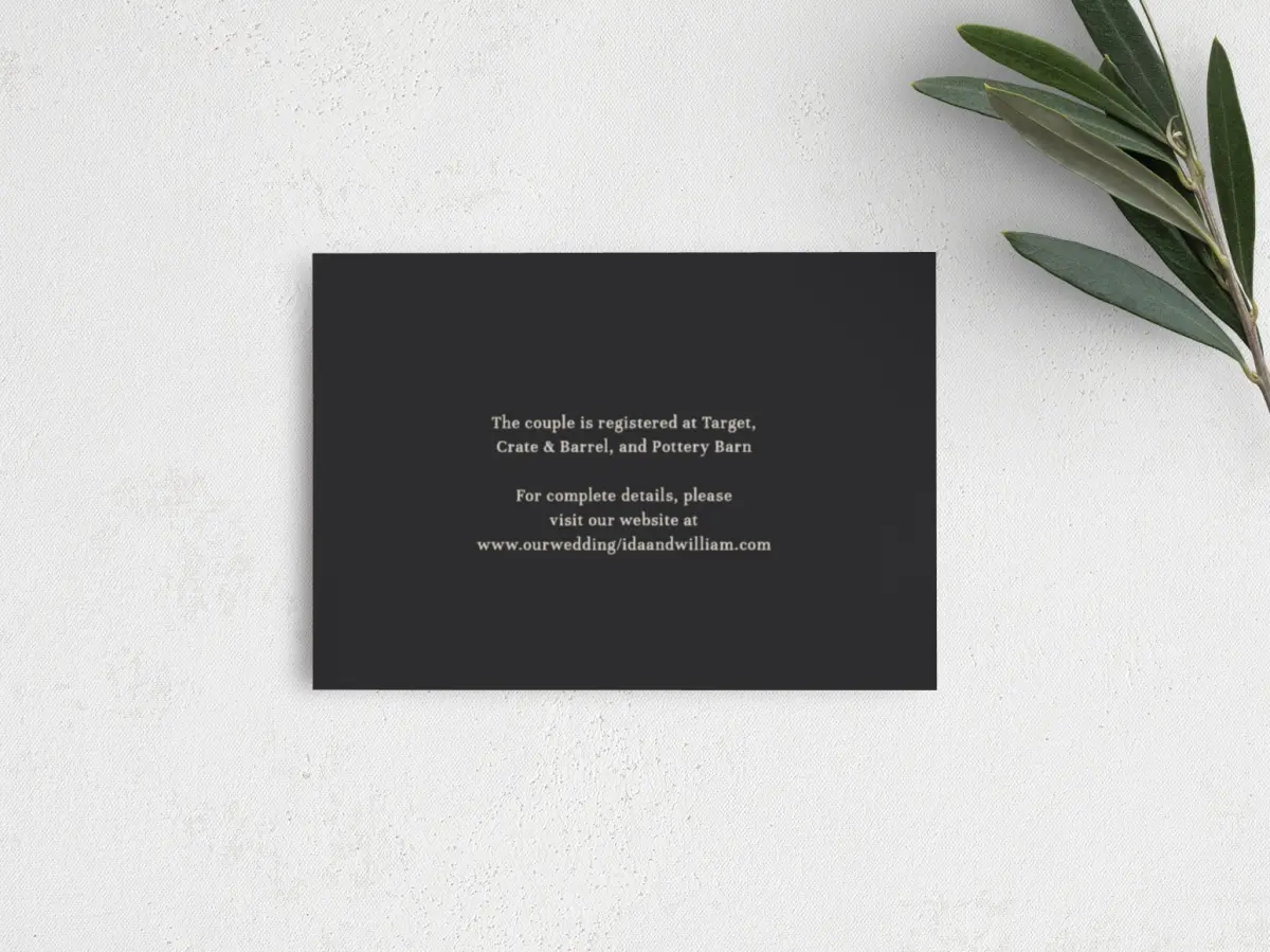 Guest Information Card Back View