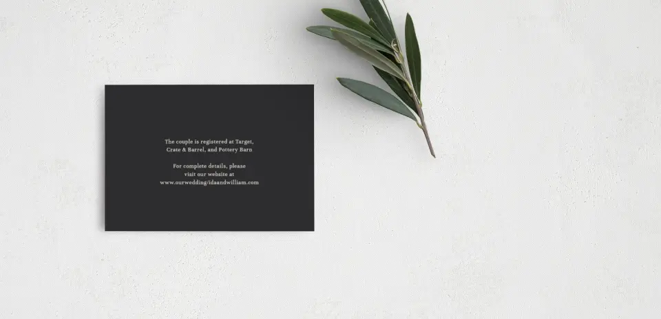 Guest Information Card Back View