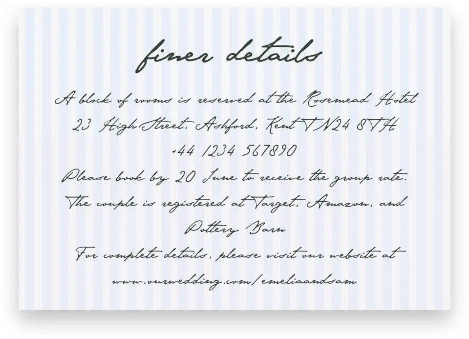 This is a 5" x 3½" Wedding Invitation Enclosure Card called With Love printed in full color on Premium Smooth paper