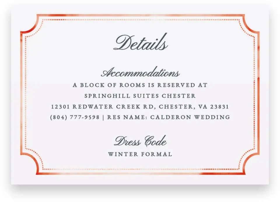 This is a 5" x 3½" Wedding Invitation Enclosure Card called Heirloom Holly printed in full color on Premium Smooth paper