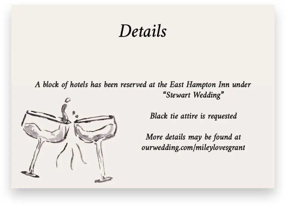 This is a 5" x 3½" Wedding Invitation Enclosure Card called Mi Amor printed in full color on Premium Smooth paper