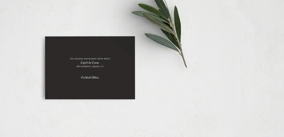 Guest Information Card Back View