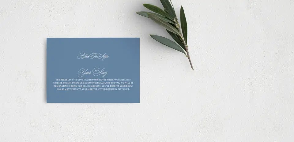 Guest Information Card Back View