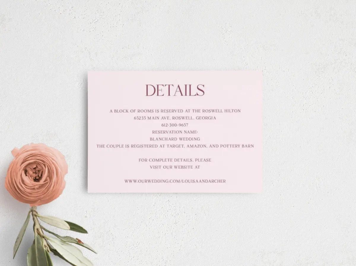 Guest Information Card